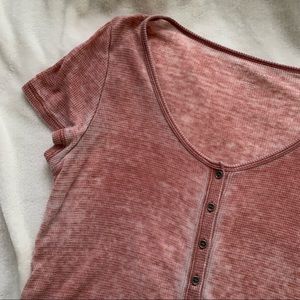 button scoop neck